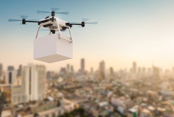 drone used for last-mile delivery in the supply chain
