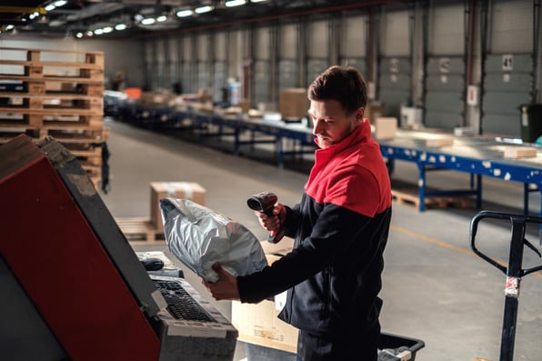 warehouse worker picking ecommerce orders