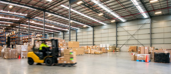 A warehouse part of a 4PL network