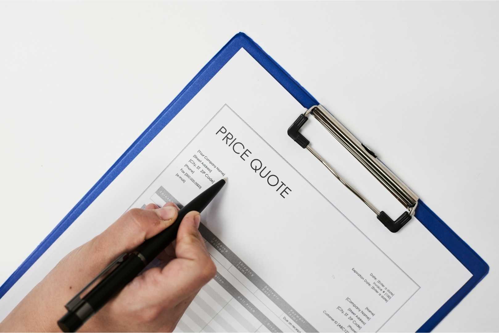 Price quote document