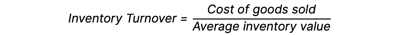 inventory turnover formula