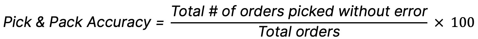 picking and packing accuracy formula