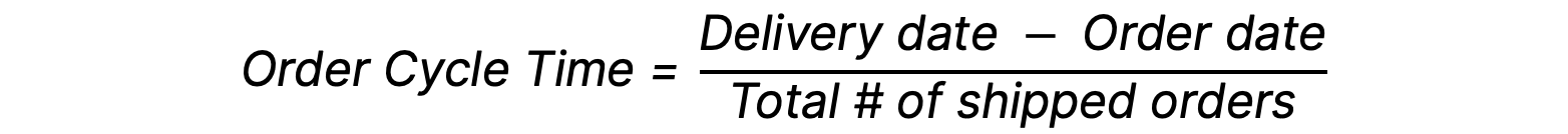 order cycle time formula