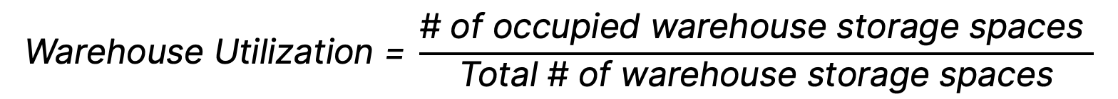warehouse utilization formula