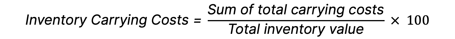 inventory carrying costs formula