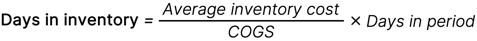 days in inventory formula