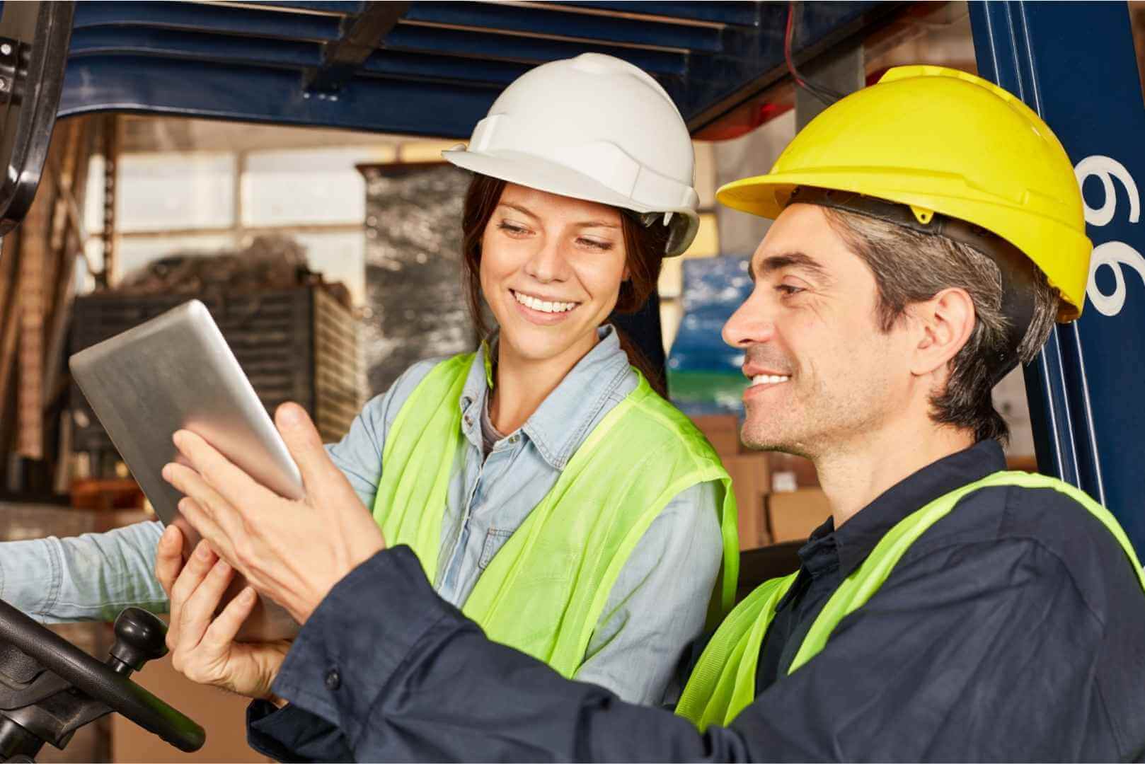 Two Warehouse workers with tablet
