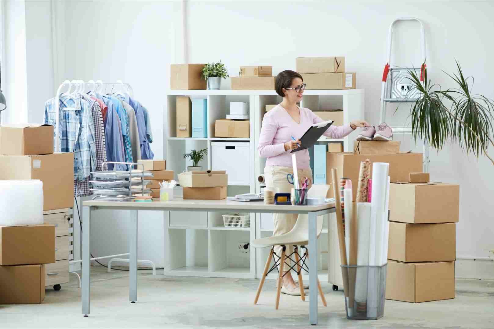 Woman Checking Her Inventory for Selling