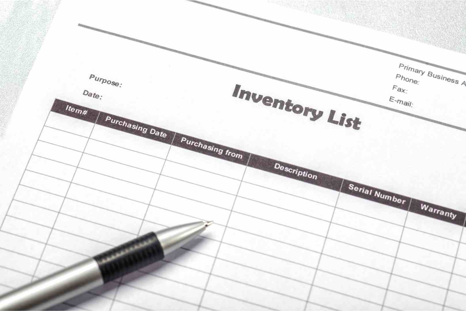inventory list