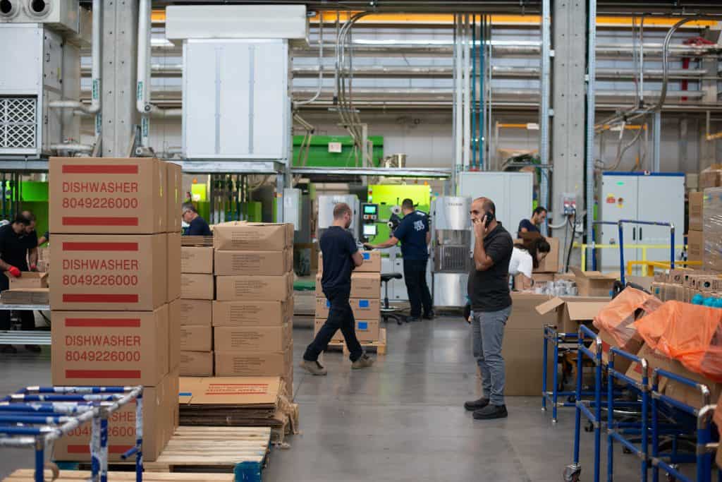 warehouse picking. A team working to pick items throughout a warehouse