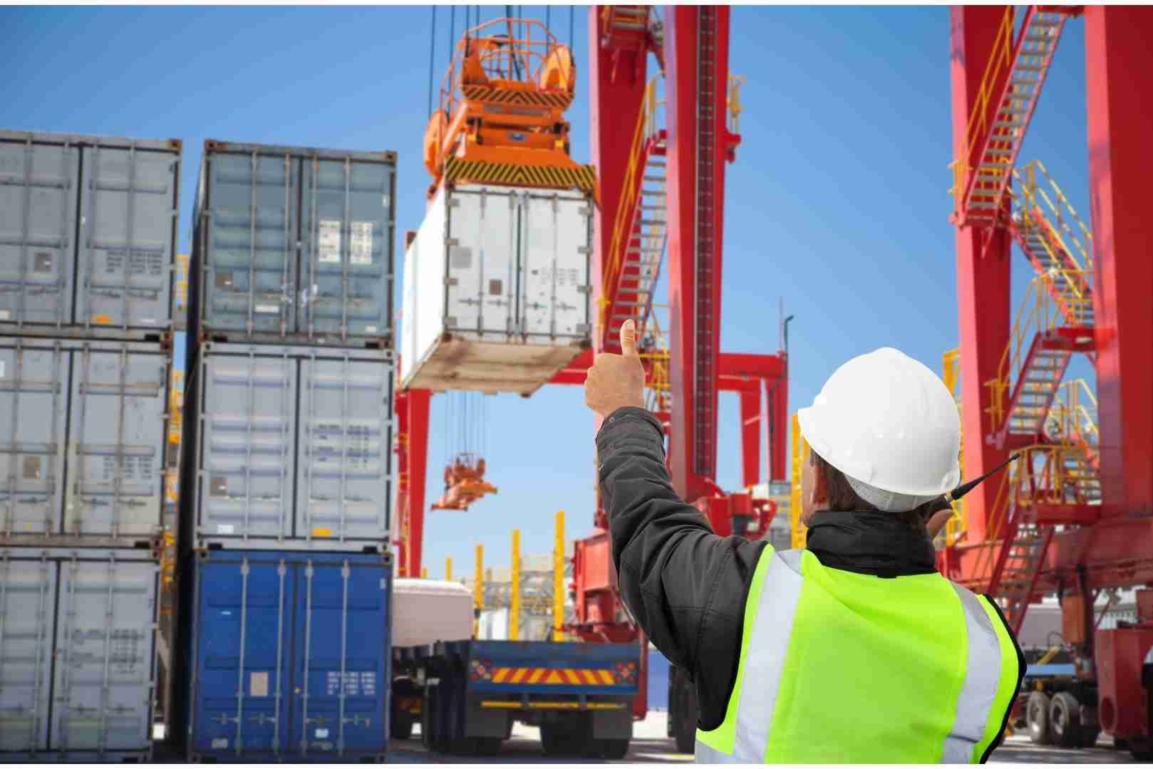 container terminal harbour with freight forwarding manager