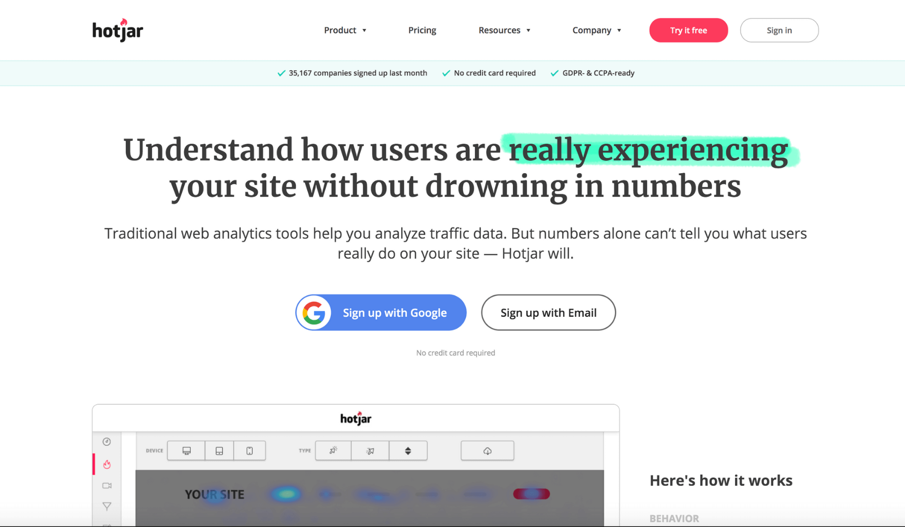 Hotjar customer behavior app