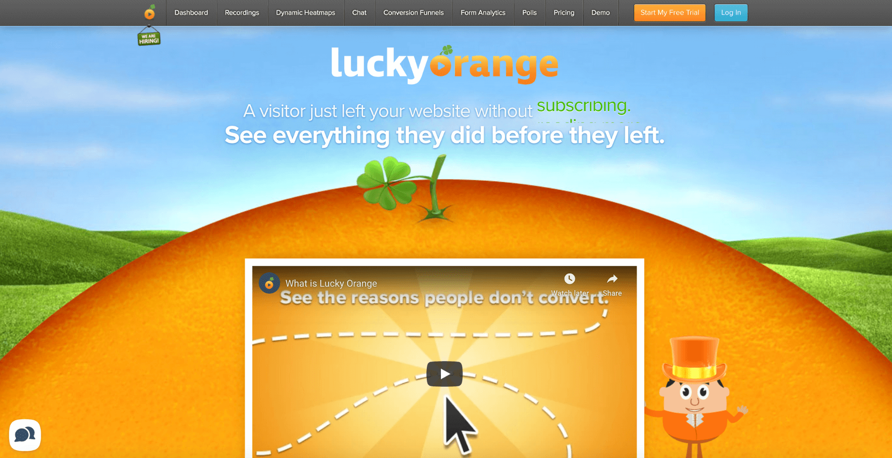 Lucky Orange onversion rate optimization and customer feedback tool